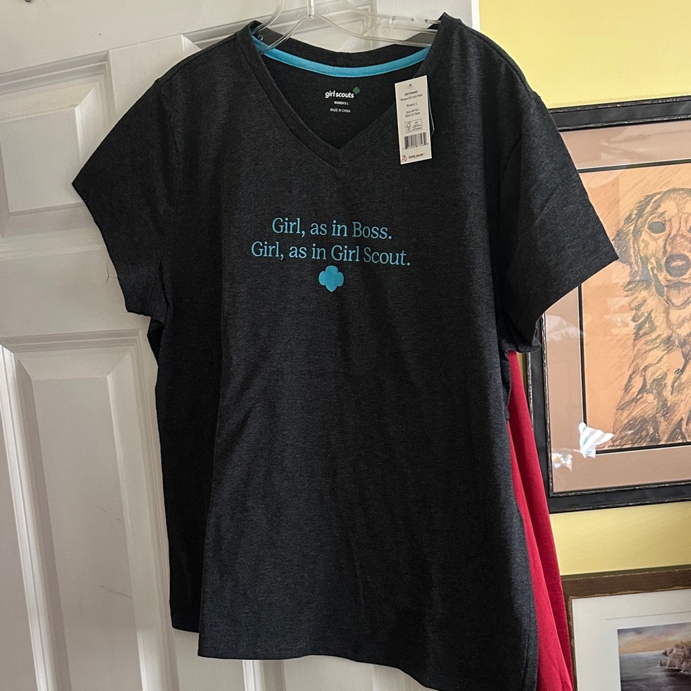 Charcoal Gray Girl Scouts ladies T-Shirt